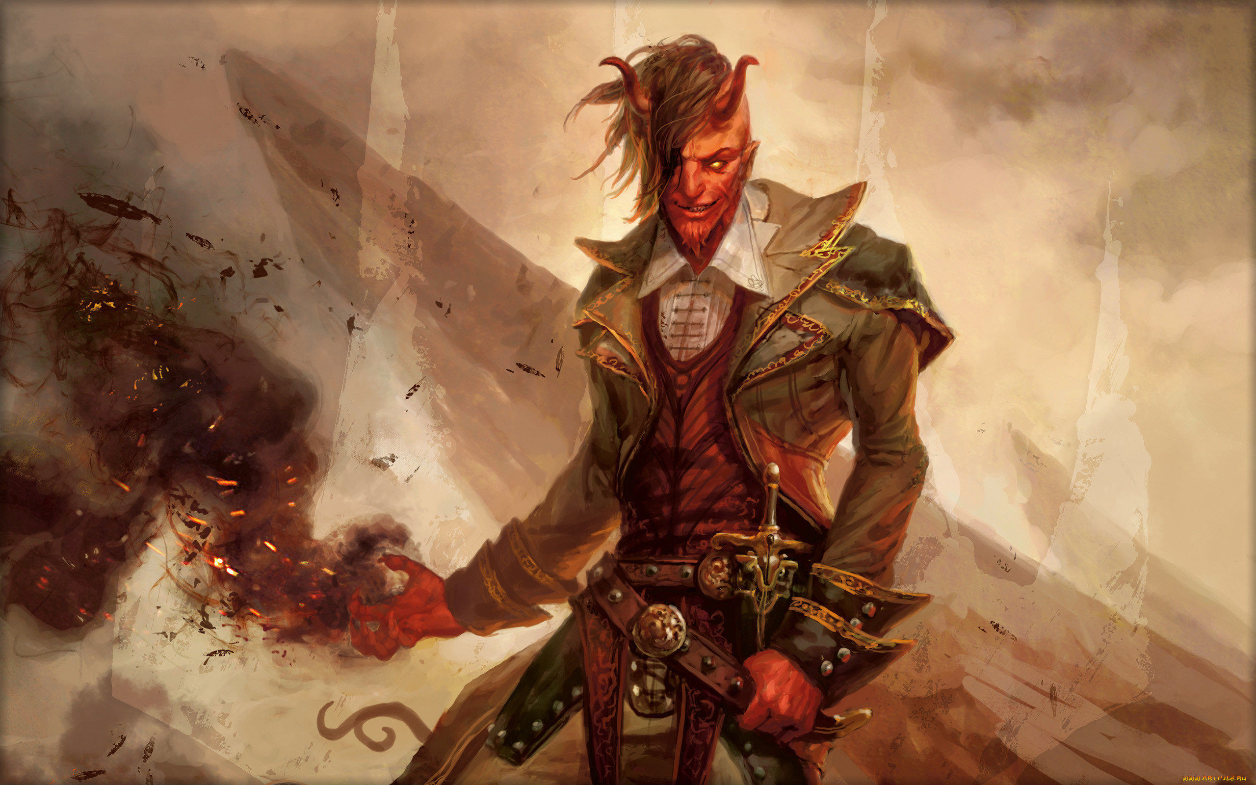  , magic,  the gathering - duels of the planeswalkers, , demon, red, evil, , , , , , , , , , the, fiend, blooded, tibalt, gathering, peter, mohrbacher, 